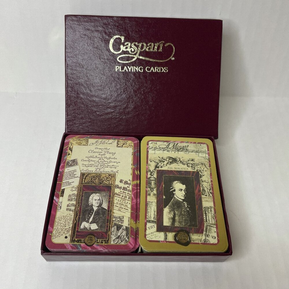 Caspari Playing Cards Bridge Composers Beethoven Mozart Double Deck Jumbo Box